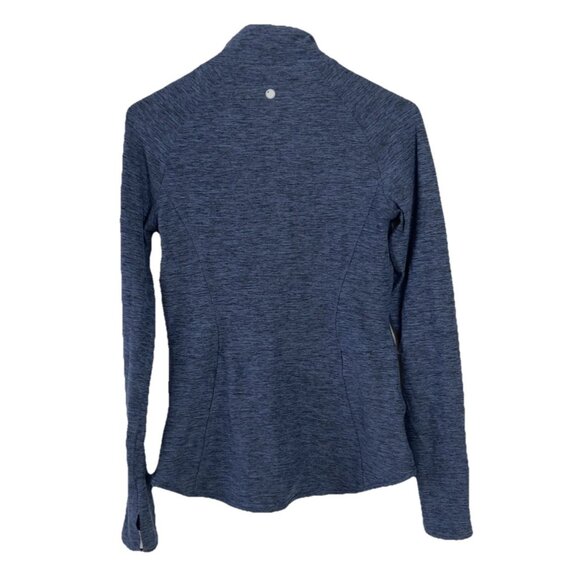 Yogalicious LUX Jacket Womens L Full Zip Long Sleeve Thumbholes Heather blue - Picture 3 of 8